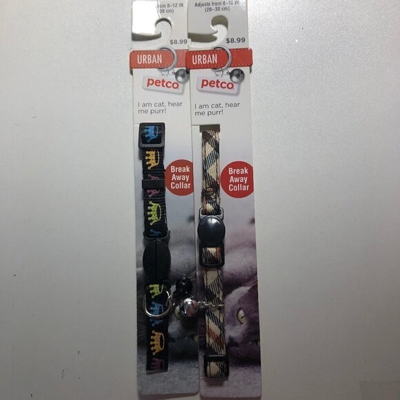 🛒 $9 2 pack Cat Breakaway Collars Plaid & Rainbow Crowns #2330 - Picture 2 of 3